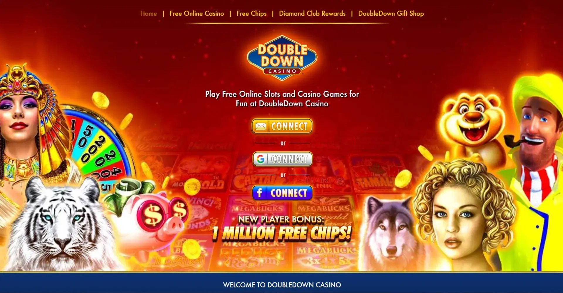 Screenshot of doubledown casino landing page