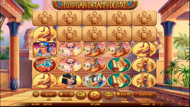 Screenshot of Egyptian Dreams Deluxe slot game