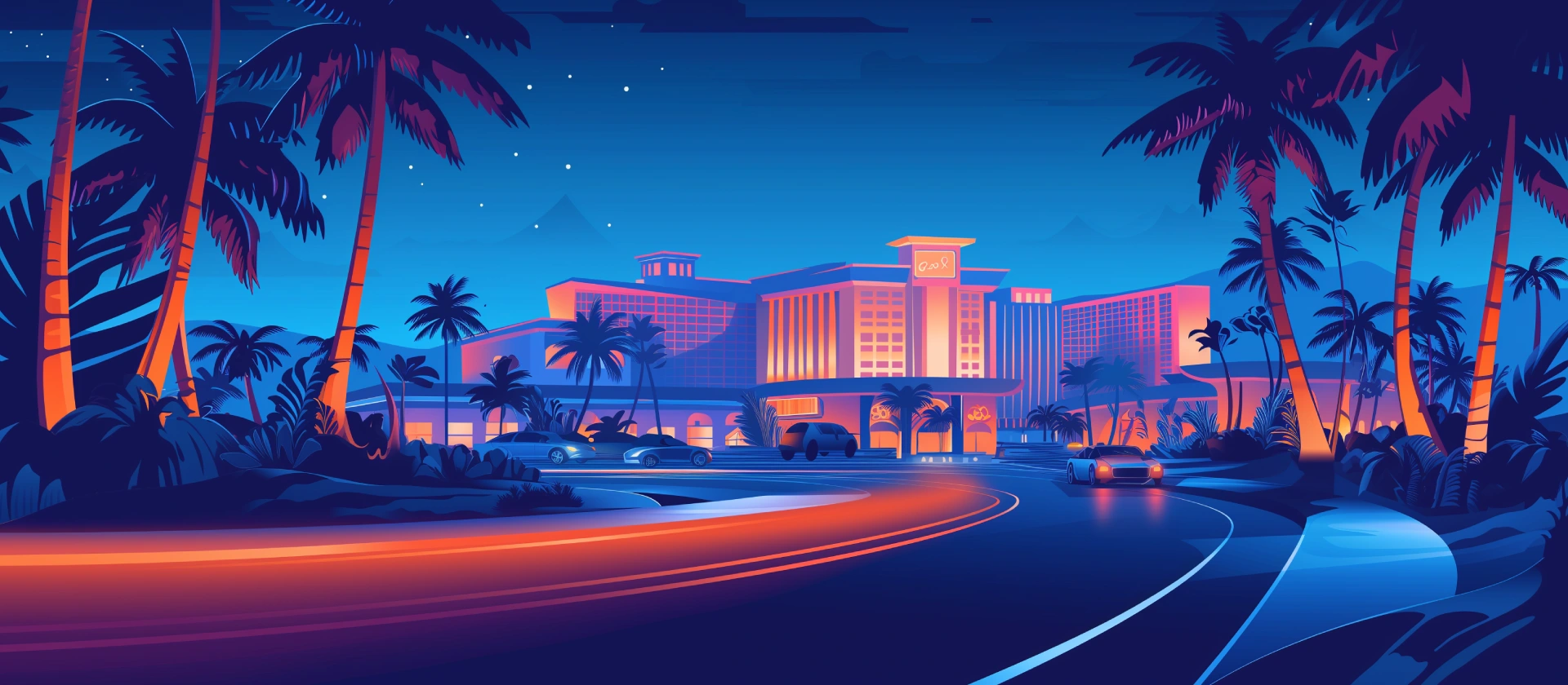Florida casino with retro cartoon vibes