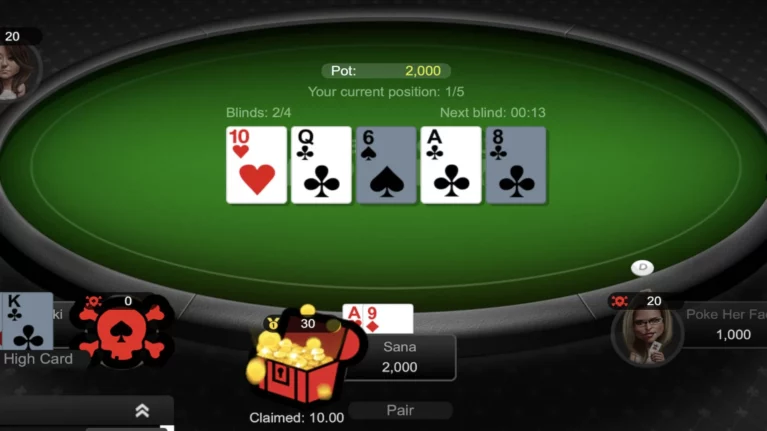 A screenshot of bounty poker game.