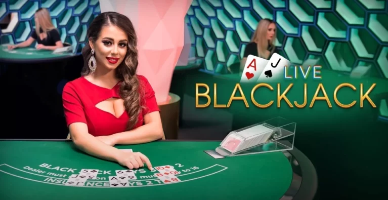 A screenshot of live dealer blackjack game