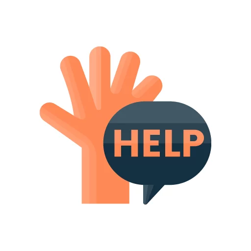 Hand reaching out for help responsible gambling icon